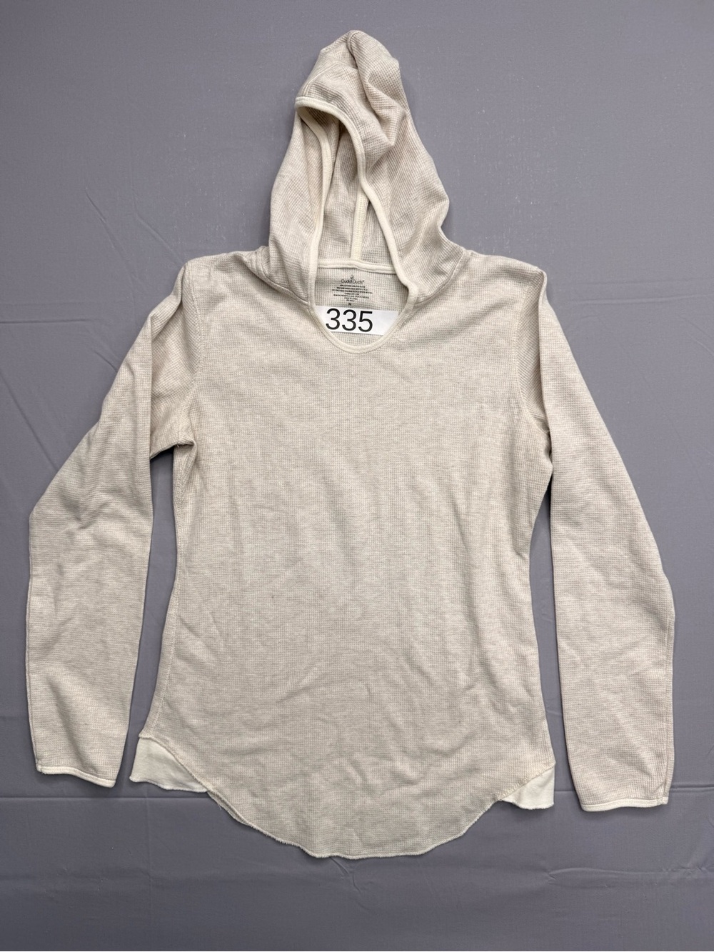 Cuddl Duds Lightweight Cream Hoodie Top